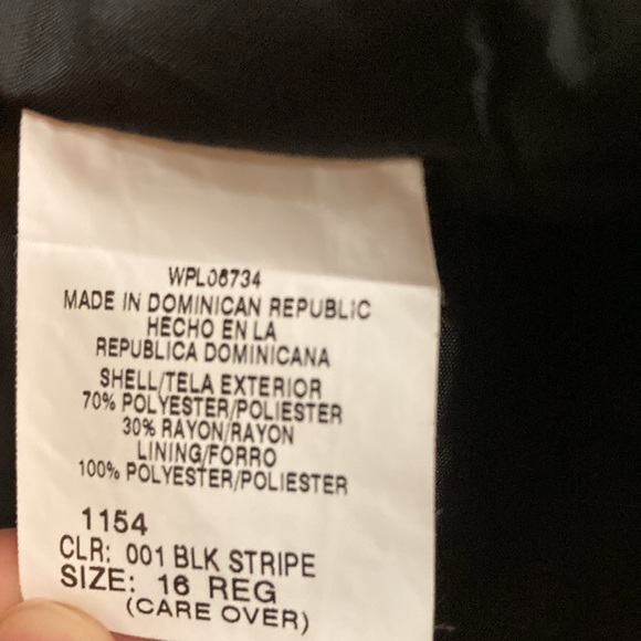 Van Heusen Suit - Black, white striped lines - 16R - Picture 6 of 6